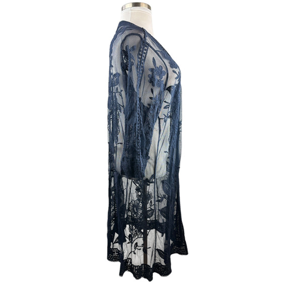 Lane Bryant Floral Lace Sheer Kimono Open Front Overpiece Duster Plus Size 22/24 - Picture 5 of 12
